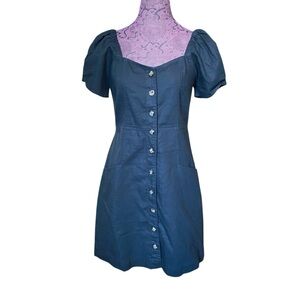 Madewell Black Button-Front Mini Dress